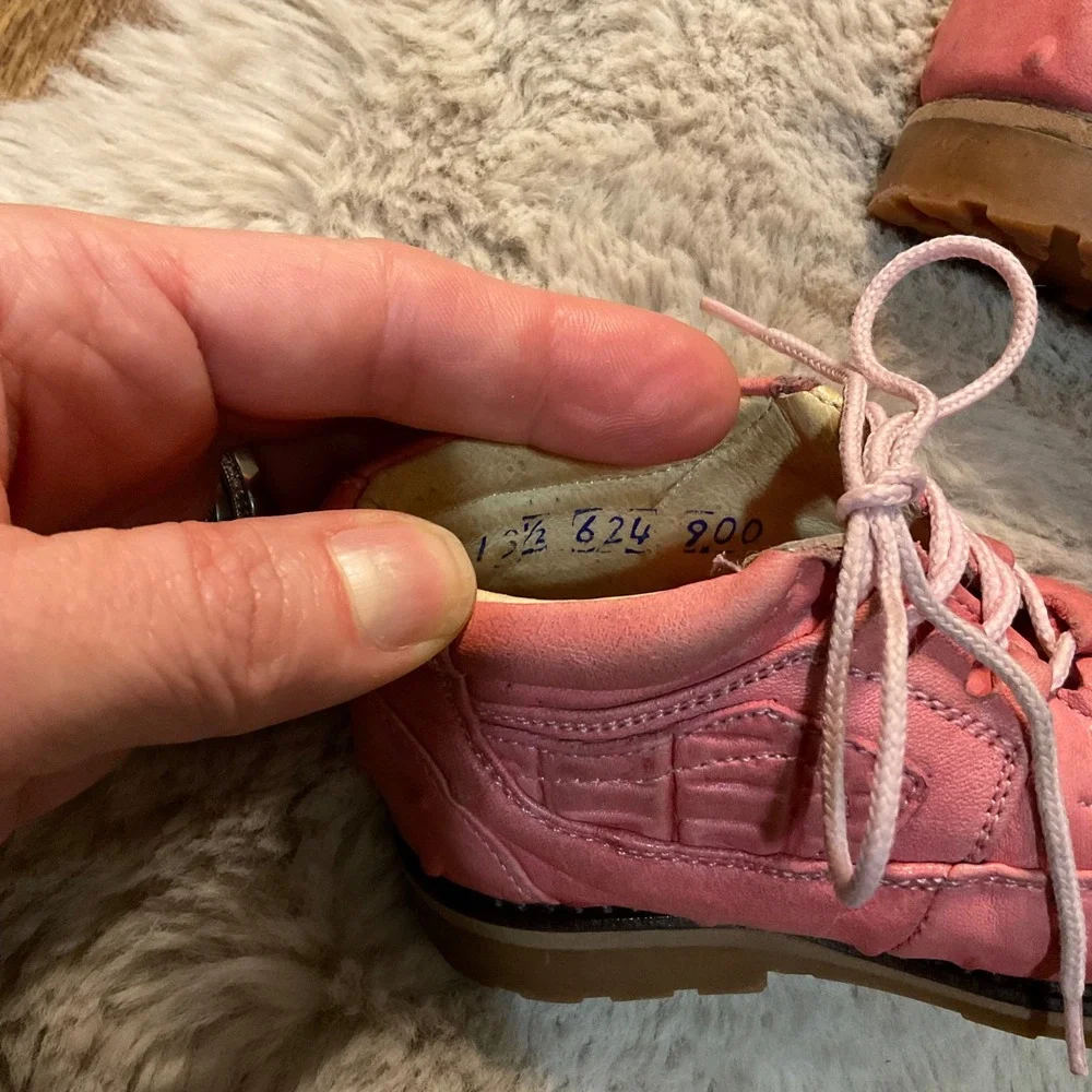 Alamos Leather Lace Up Chukka Boots Leather Pink Size 9 Toddler Western Cowgirl‎